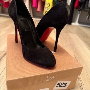 Christian Louboutin Black Suede Heels